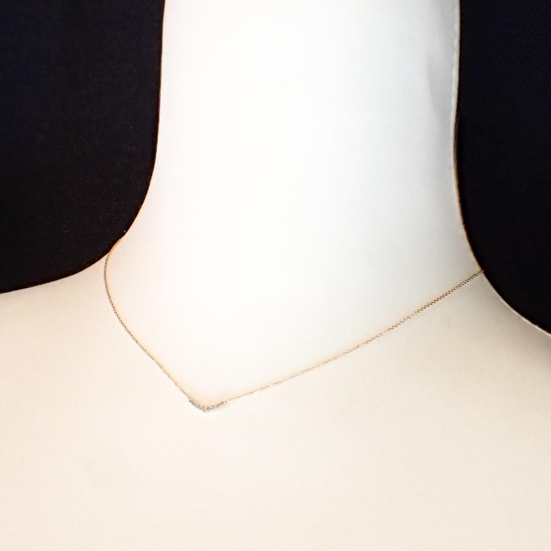 アガット K18YG ダイヤモンド 0.04ct ネックレス エタニティ