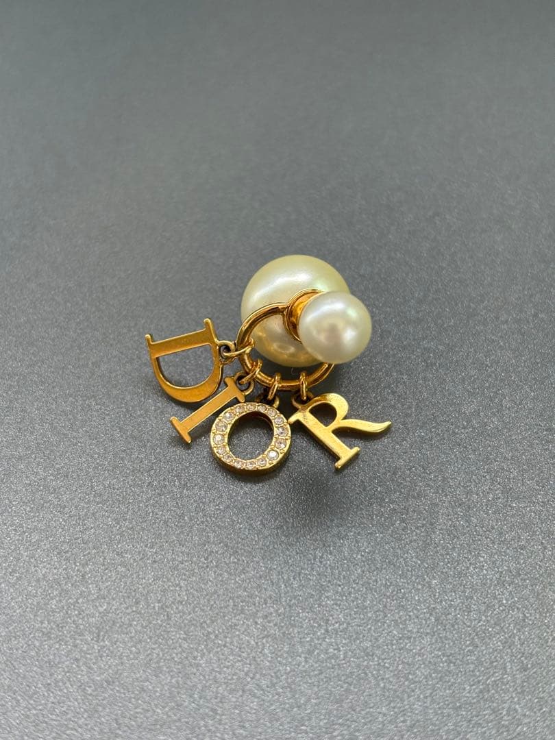 Christian Dior ピアス トライバル パールストーン片耳No.543