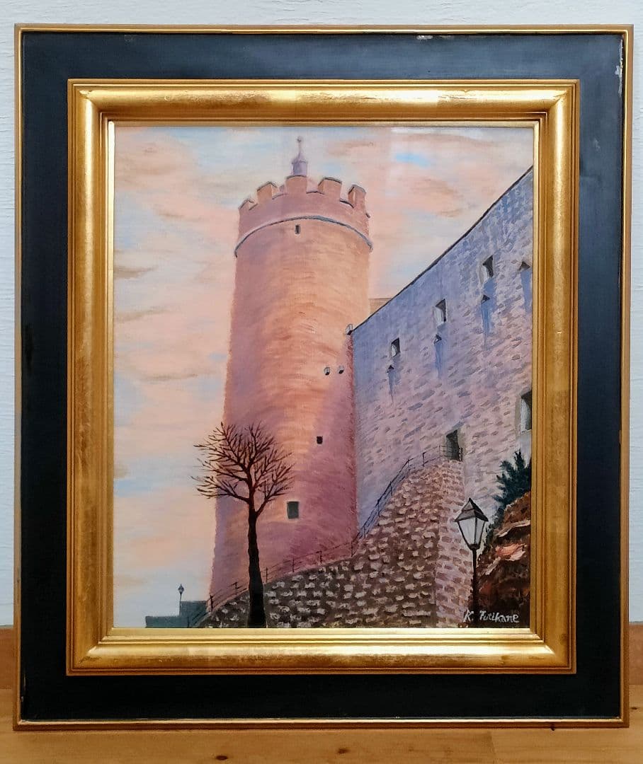 土金賢三 「古城」 油彩 F8 額装