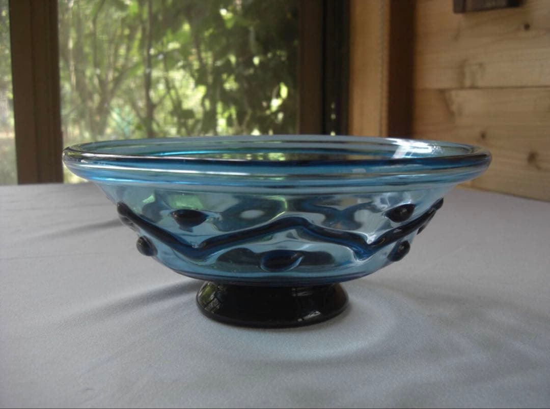 舩木倭帆さんの吹きガラス　大鉢　ボウル　ガラス器 コンポート